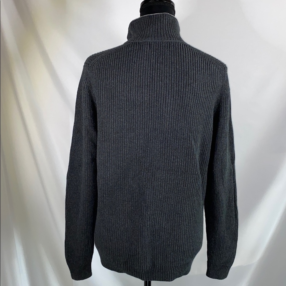 Nautica Gray Cardigan Sweater Mock Neck Button Up Small - Picture 6 of 9